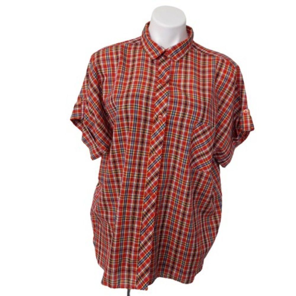 Vintage 1960s De Mura Plaid Button up Top